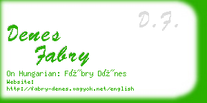 denes fabry business card